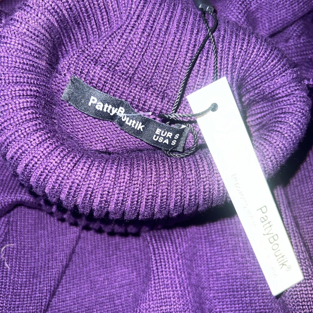 Dress Patty Boutik Purple knit turtleneck sweater dress